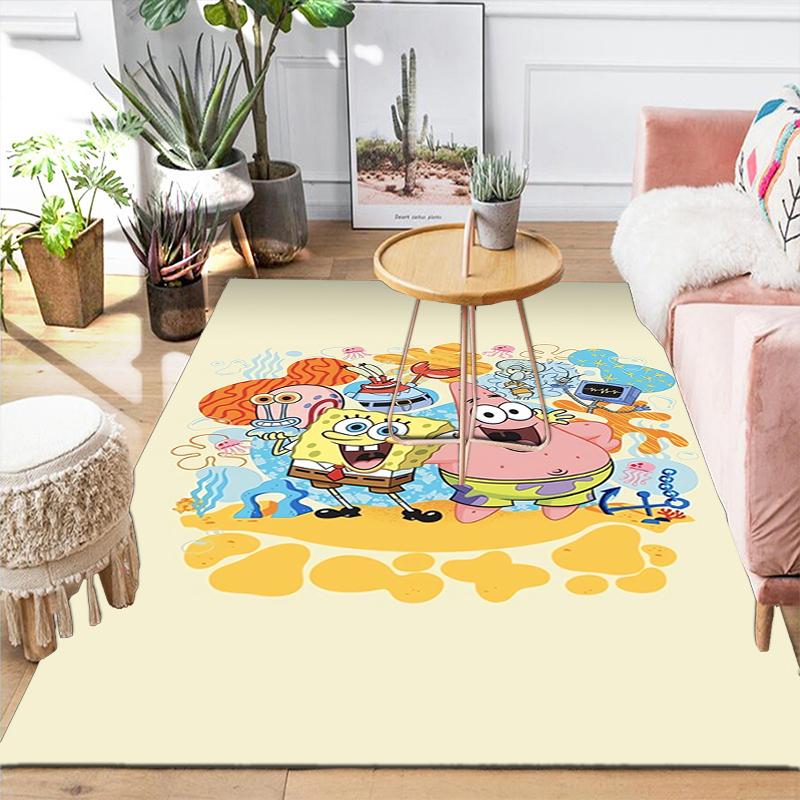 1Pc Spongebob Friends Adventure Rug, Office Carpet Indoor Outdoor Doormat, Non-Slip, Comfortable, Living, Christmas Halloween, Xmas Gift El19
