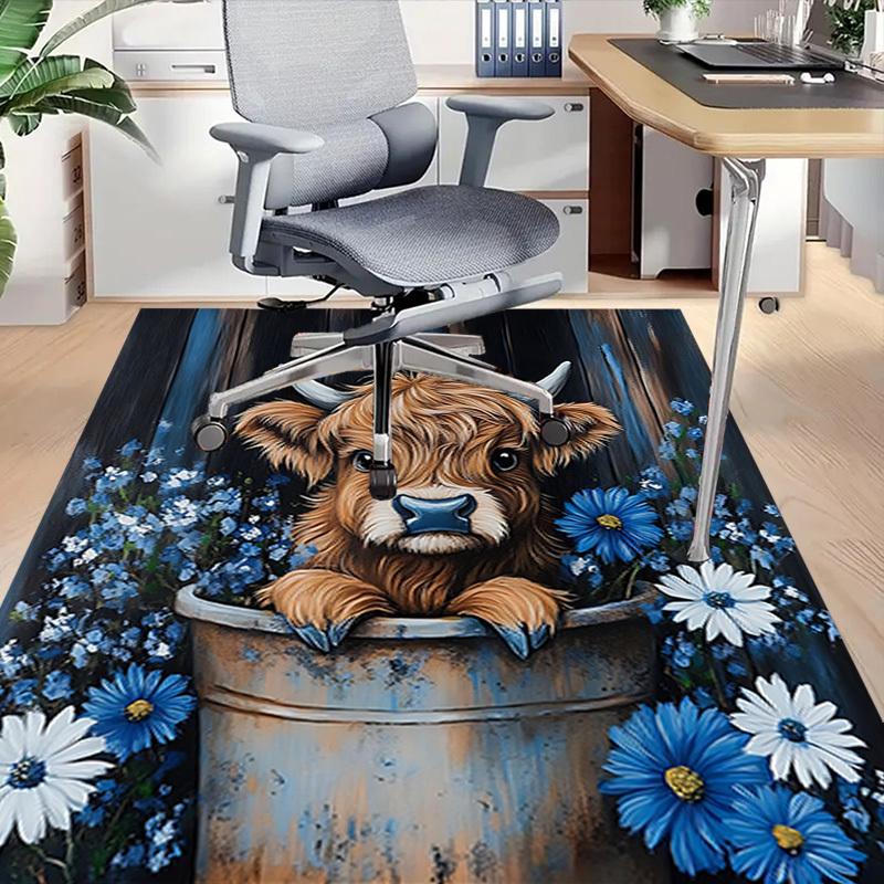 1PC Cow Bucket Extra Large Non Slip Floor carpet, Office, family, bedroom Large Area Rug Indoor Rugs, Vibrant Colors