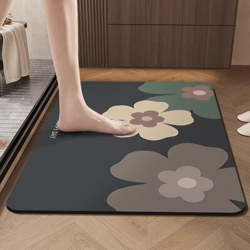 Bathroom Absorbent Floor Mat Household Absorbent Anti Slip Foot Mat Bathroom Door Resistant To Dirt and Easy To Maintain