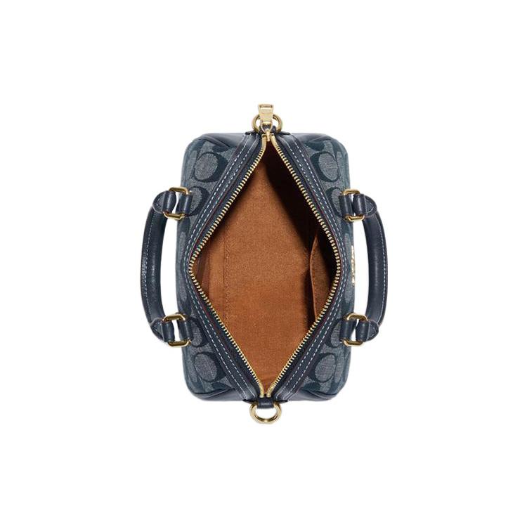 New COACH Rowan Fabric Handbag, Shoulder Bag, Crossbody Bag Mini Women's Denim Blue CH370-IMDEI