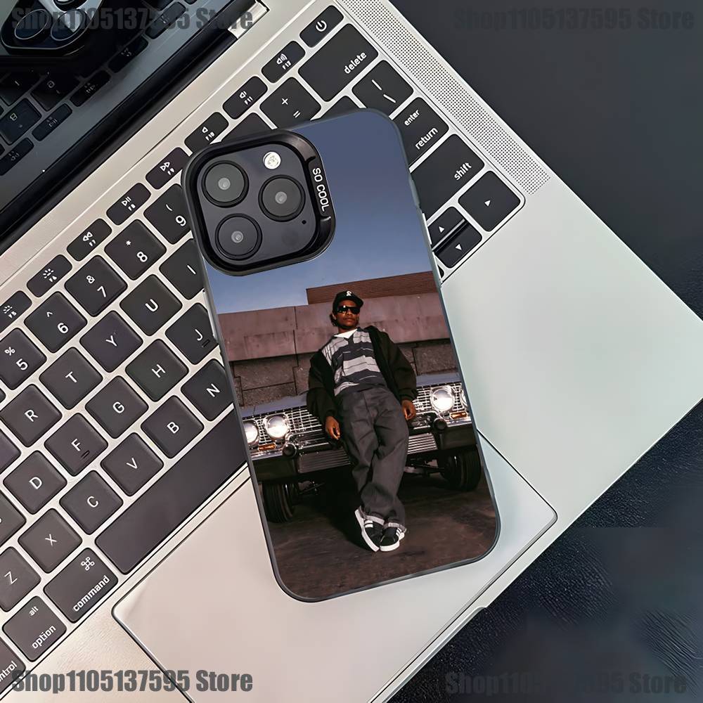 Rapper E-Eazy E Phone Case For iPhone 16,15,14,13,12,11,Pro,XS,Max,Plus,Mini,SE4,E Black Matte Shockproof Cover
