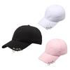 Baseball Cap Adjustable Size for Men Women Running Workouts Outdoor Activities All Seasons Solid Color Metal Rings Hat