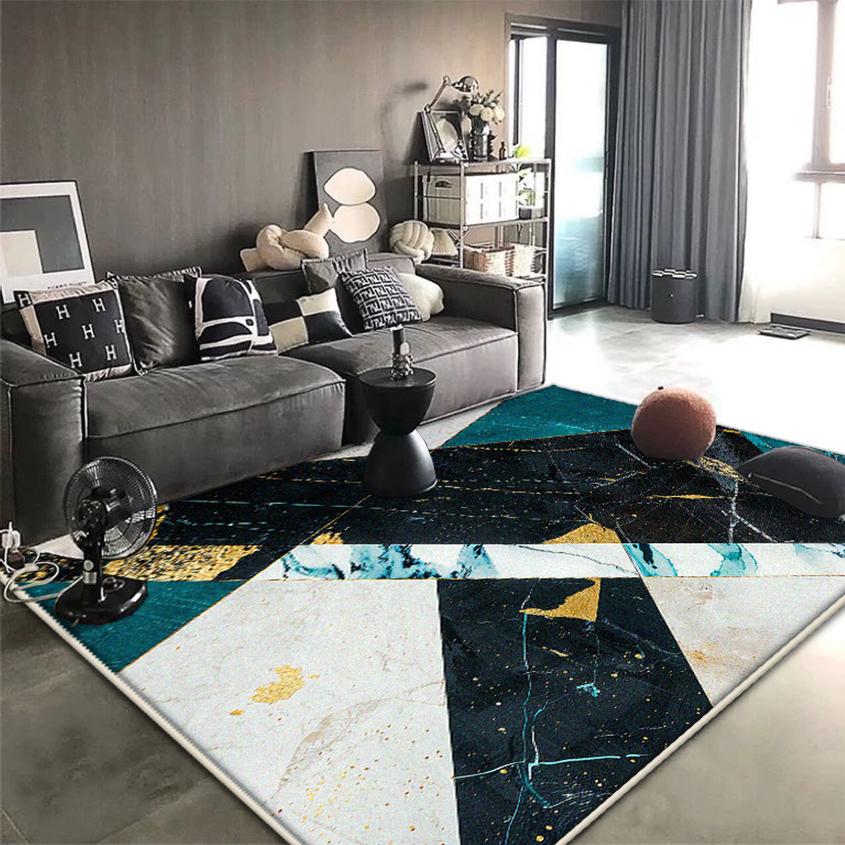 Nordic Modern Carpet for Living Room Geometric Decoration Home Sofa Soft Large Rugs Non-slip Bedroom Lounge Plush Floor Mat Soft
