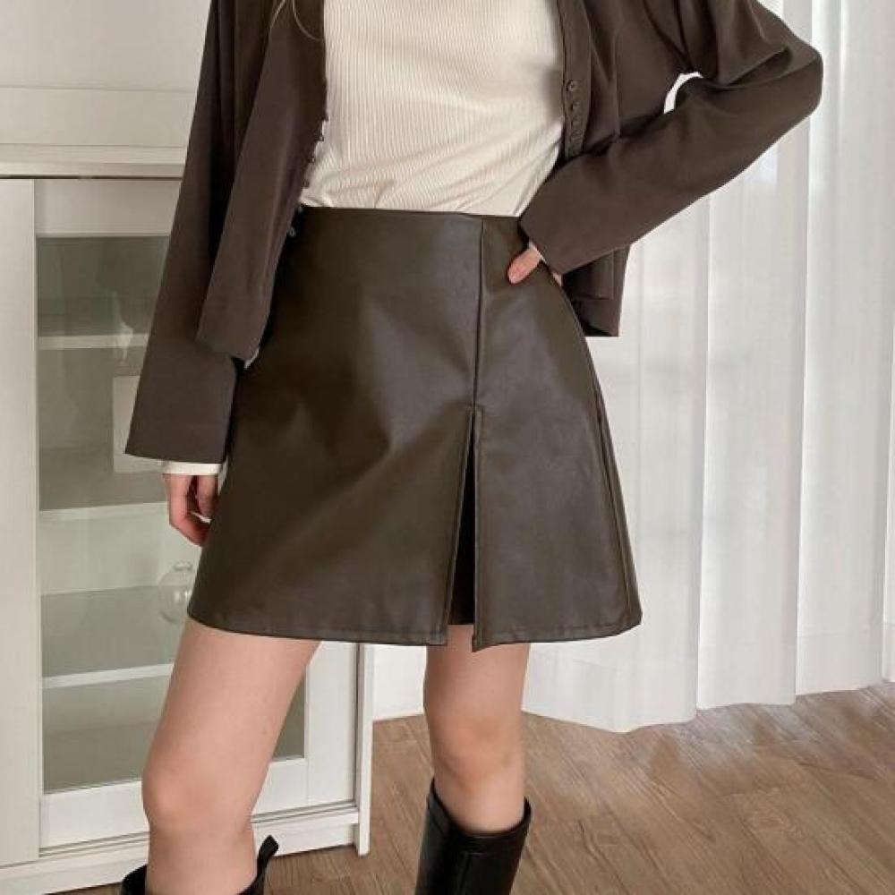 New ArrivalS Open Run Women S Fake Leather Skirt pantS Split