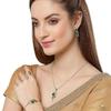 ZENEME Jewellery Set American Diamond Gold Plated Traditional Style Necklace
