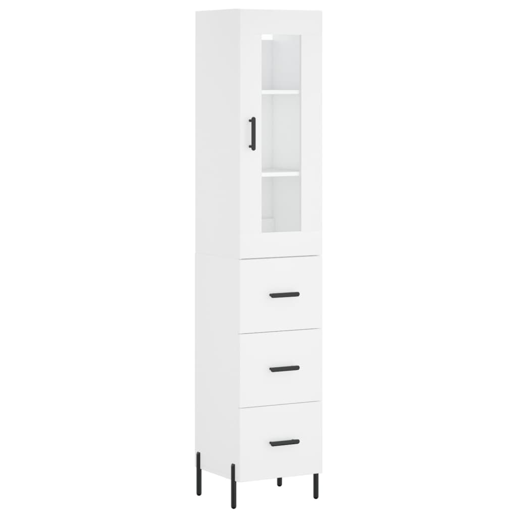 Highboard White 34.5 x 34 x 180 cm Particle Board