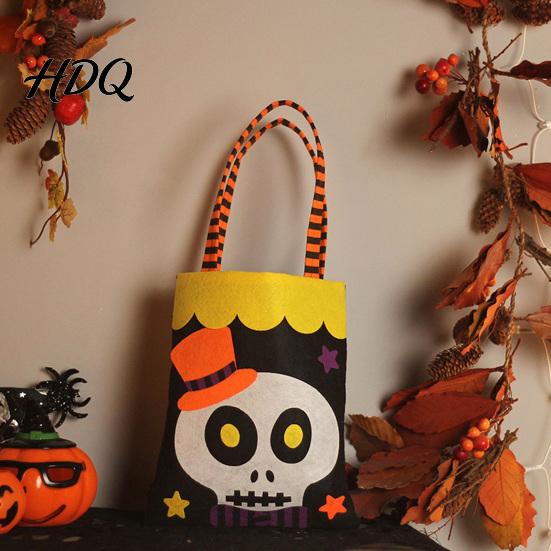 Non-woven Halloween Totes Candy Bag Cute Pumpkin Ghost Tote for Kids Spooky Festive Party Favor Cartoon Pattern Treat Bag Party Trick or Bags