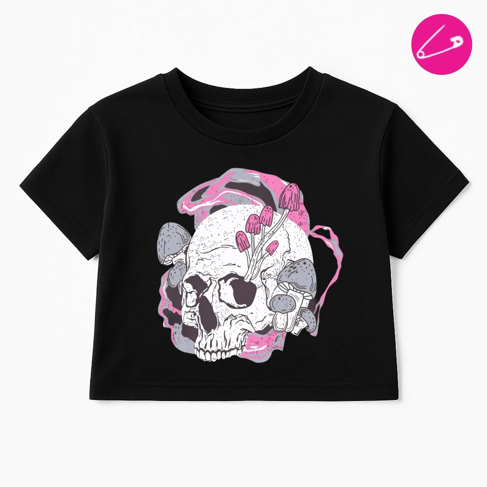 Entwined Alternative Gothic Punk Rock Grunge Occult Skeleton Metal Emo Crop Top M