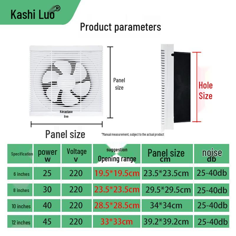 Household Quiet Ventilation Fan for Kitchen, Bedroom, and Bathroom - Energy-Saving and Powerful.