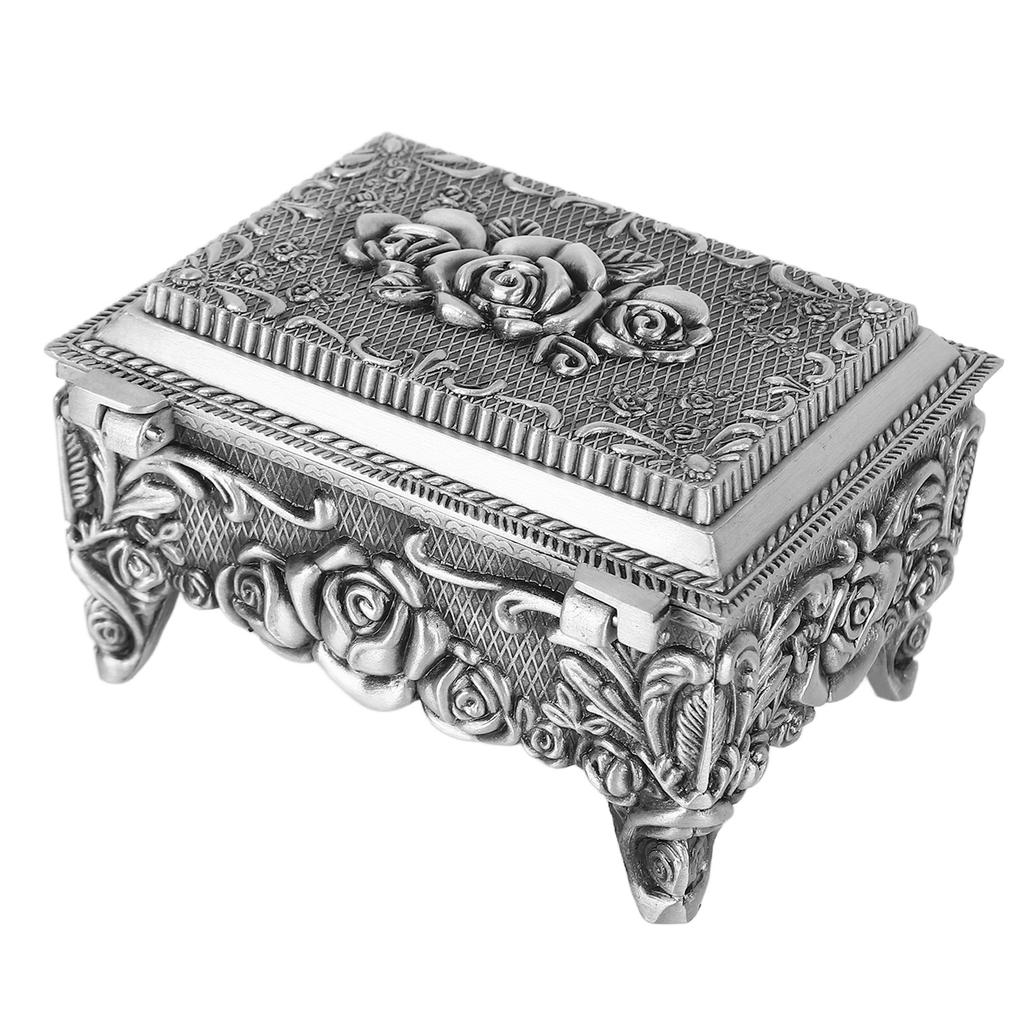 Vintage Jewelry Storage Box Alloy Decorative Large Capacity Jewelry Box for rrings Rings