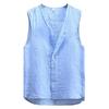 Men's Sleeveless Washed Linen Vest - Retro, Breathable, and Lightweight In Solid Summer Colors