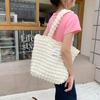 5 Cloud Bubble Flower Shoulder Bag Female Student Simple Handbag Canvas Large Capacity Women's Bag