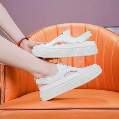 Mode Été Nouveaux Petites Chaussures Blanches à Semelles Épaisses Chaussures Respirantes en Mesh pour Femmes Niche Polyvalentes Été Décontractées Chaussures de Planche