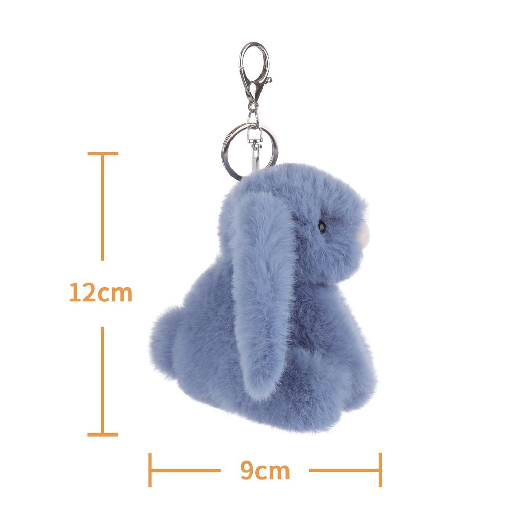 Apricot Lamb Navy Blue Bunny Cute Soft Keychain Plush Perfect for Boys and Fits Kids Backpacks and 11cm Toy, Girls, Purses,