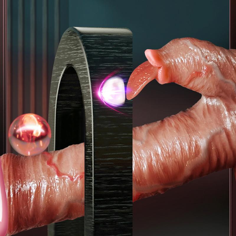 Dálkové ovládání Dildo Penis Ženská masturbace Lesbické sexuální hračky Šupina Topení Vibrátor Tekutý silikon Skutečné žíly Jazyk Olizování Klitoris Štípnutí Míč