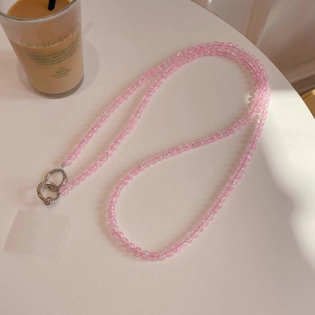 Phone Lanyard 120cm Beaded Cell Phone Chain Crossbody Strap Anti-Theft with Tether Tab