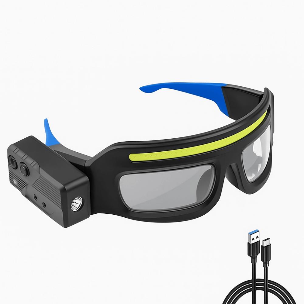 

Multifunctional Hands-Free Headlamp Wave Sensor Control 90° Rotatable LED Headlamp USB-C Rechargeable High Brightness синій