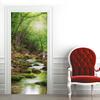 3D Forest Pattern Door Sticker, Waterproof Self-adhesiveRemovable Door Sticker, Decorative Wallpaper for Home