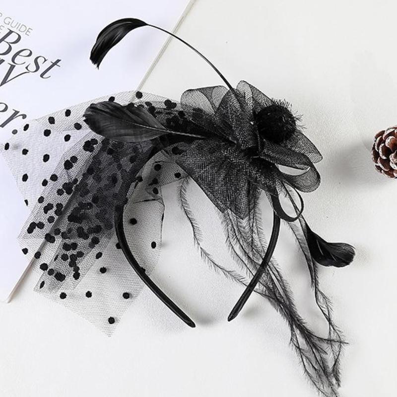 Punk Veer Garen Haarband Carnavals 1920s Dames Haarband Prom Feest Hoofddeksel