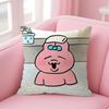 OOpanchu UsagiI Cartoon Cushion Cover Natural Linen Pillow Case DoubleSided Print Decorative Sofa Pillowcase Home Decor Gift
