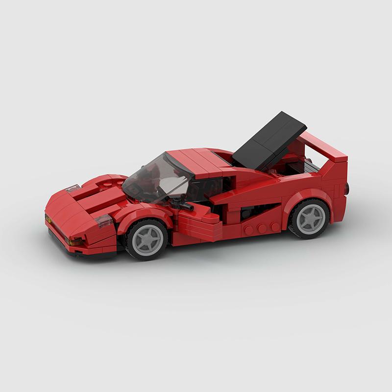 MOC F50 City Car Vehicle  Racer Sports Building Blocks Brick Racing Supercar Creative Garage Kids Toys Gift Boys