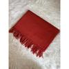 100% Cashmere Large Stole Scarlet Red Muffler Fringe