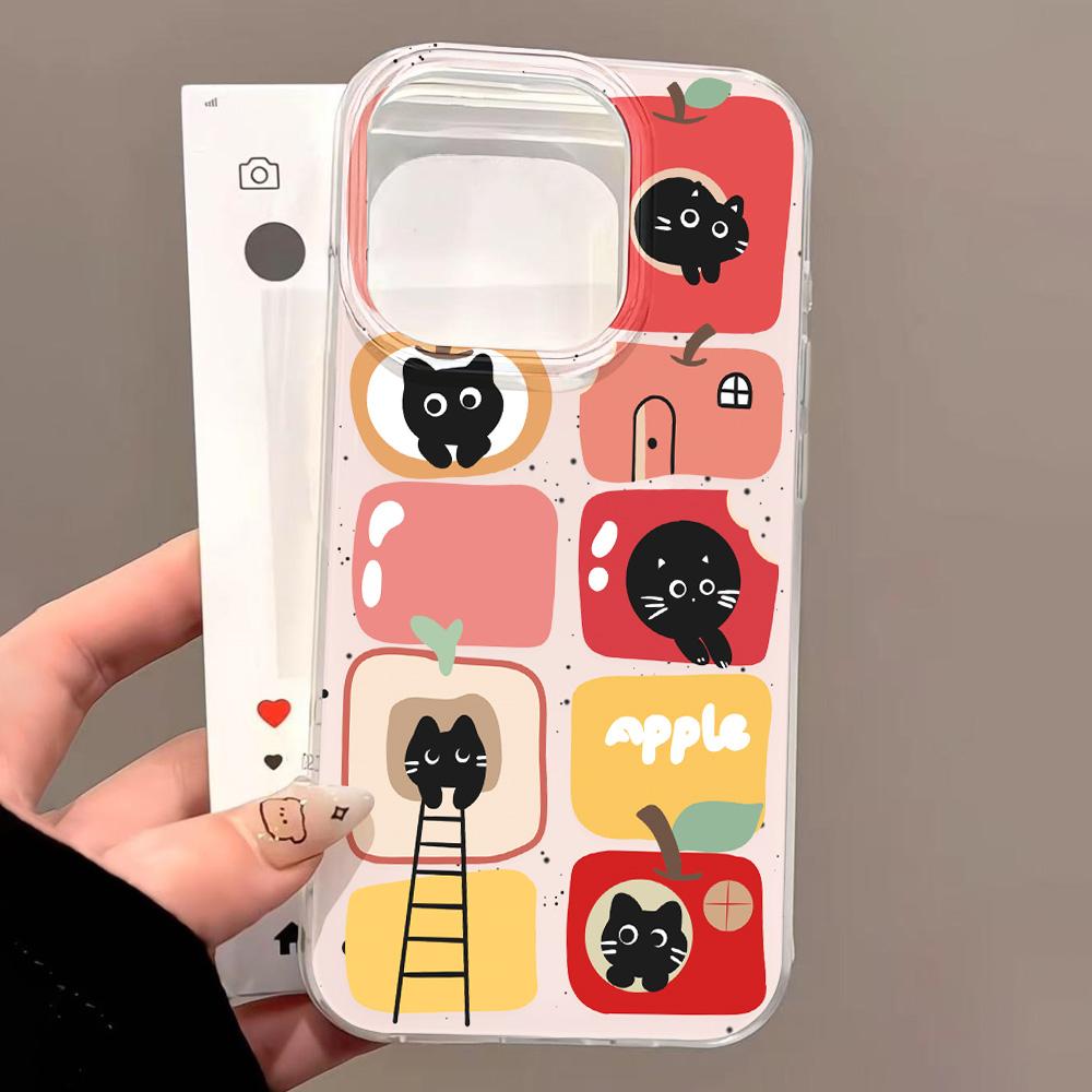 Painted Phone Case for iPhone 12 13 15 16 iPhone 16 12 13 14 15 Pro  14 15 16 Pro Max Coverage Shockproof Anti-Fingerprint Fresh Style Protective Case