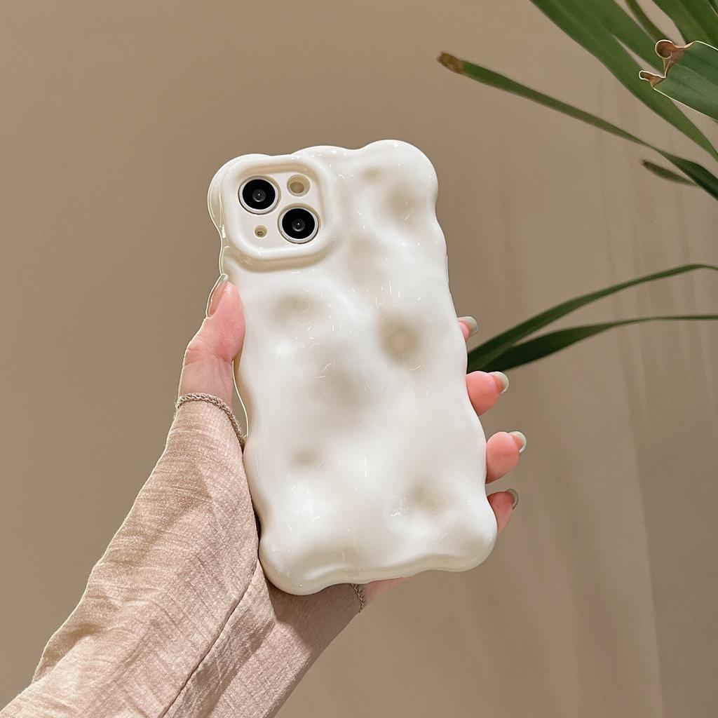 Glossy 3D Bubble Wave Pattern Phone Case For For Iphone 16 15 14 13 12 11 Pro Max 16 Pro Aesthetics Soft Shockproof Back Cover Funda