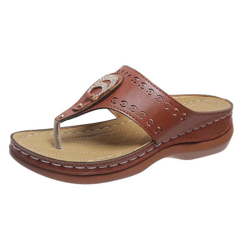 Summer Comfortable Slope Heel Flip-flops Women Wear Thick Bottom Casual Beach Cool Slippers Wish