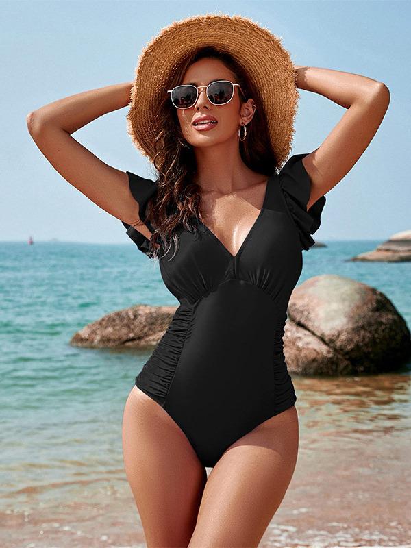 Tengwei Gradient Print Plus Size Sexy One-Piece Swimsuit for Women