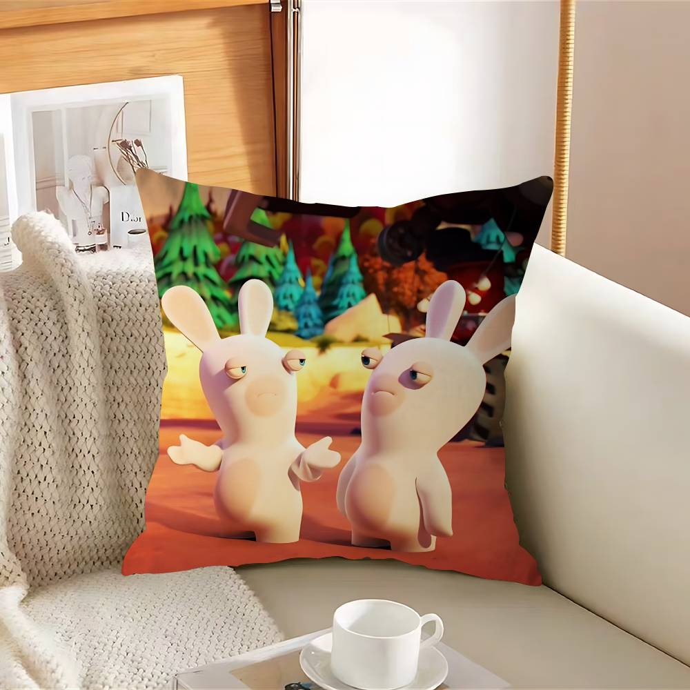 CUTE Cartoon I-InvasionS Rabbids Pillow Case Removable Washable Cushion Cover – All-Season Soft Linen