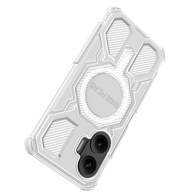 Coque magnétique translucide BIBERCAS pour Xiaomi Poco F7 Redmi Turbo 4 Pro 5G Chargement sans fil Cadre en TPU Coque arrière en plastique pour téléphone