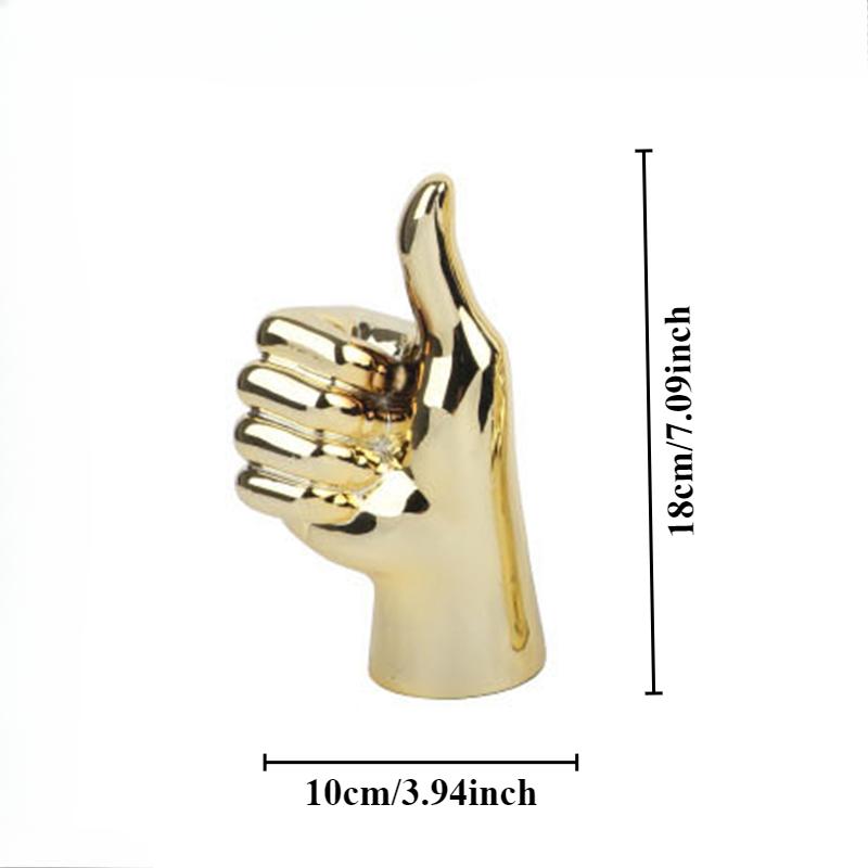 Nordic Creative Gold Silver Color Plating Finger Art Sculpture Abstract Gesture Statue Living Room Office Study Decorations