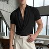 INCERUN Sommerliche Herren-T-Shirts mit V-Ausschnitt, kurzen Ärmeln und gekreuzter Vorderseite