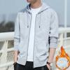 Men's Spring and Autumn Thin Loose Cardigan Sweatshirt Large Size Hooded Zipper Jacket