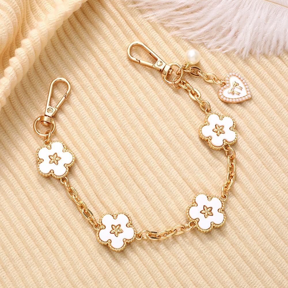 

Flower Handheld Wrist Strap Anti-lost Bag Rope New Charm Hand Chain Phone Accessories білий