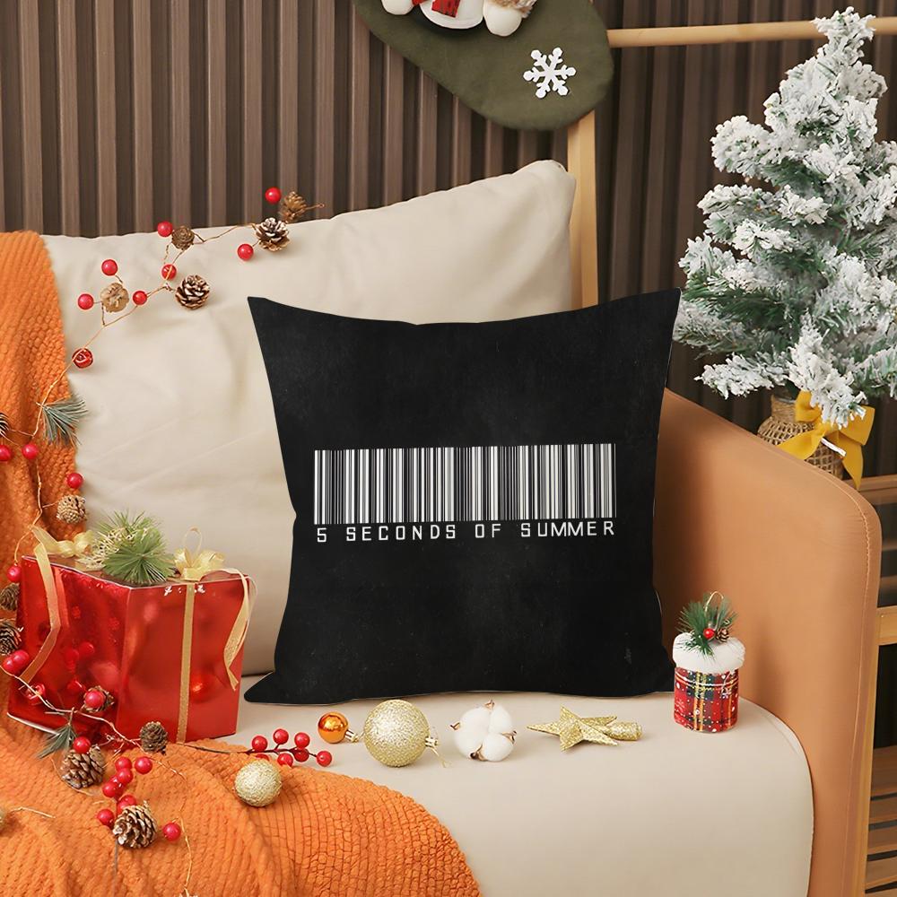 Rock 5 Seconds of Summer Band Pillow Case Anti-dustmite Pillow Invisible zipper silky short plush Sofa cushion cover