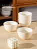 Set of 10 Ceramic Underglaze Rice Bowls - Cream Style, Ideal for Soup and Noodles (2025 New Design)
