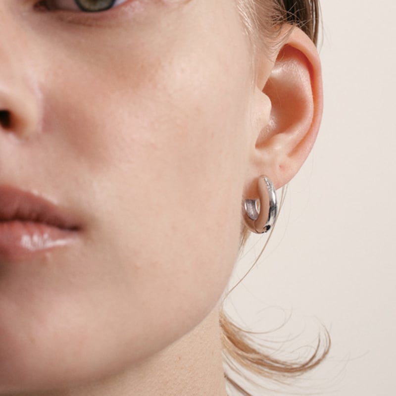 LUNNE Silver 925 Domed One-Touch Earrings #LSE102