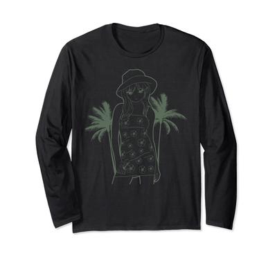 Coconut Girl Aesthetic Summer Clothes Anime Girl Summer Beach Long Sleeve T-Shirt