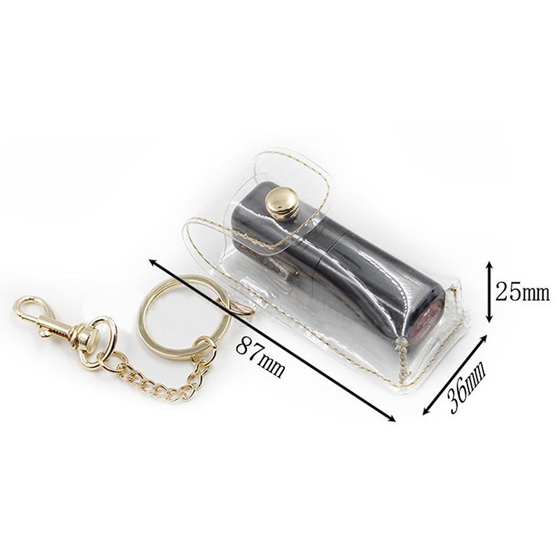 Chapstick Pouch Keychain Transparent Pvc  Lipstick Holder For Outdoor Lip Balm Lipsticks Keyrings Accessory