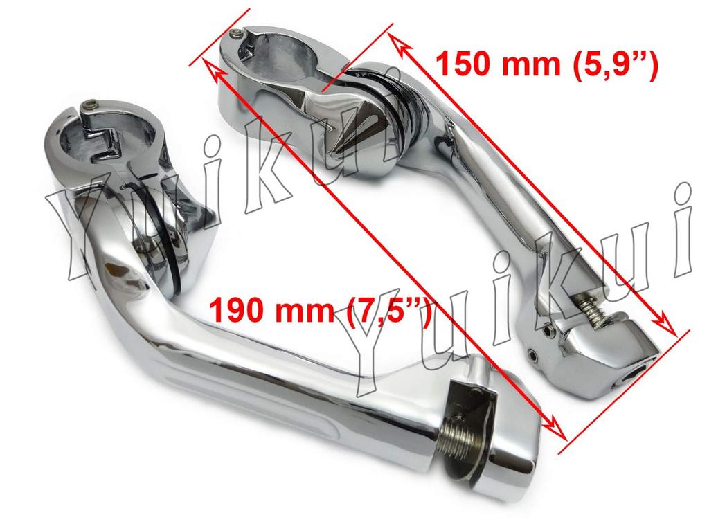 YUIKUI RACING Motorcycle Foot Pegs for Harley Touring and Road Highway Engine Guard Long Type Foot Tandem Compatible with King, Pegs, 1-1/4"/32mm