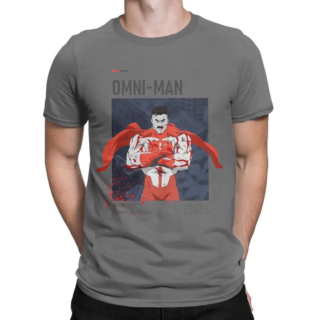 Omni-Man Framed Poster Invincible T Shirts Men 100% Cotton Creative T-Shirt Round Collar Tees Short Sleeve Clothing Graphic