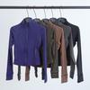 LULULACIE Women's Slim Fit Long Sleeve Sport Jacket with Stand-up Collar for Running and Yoga