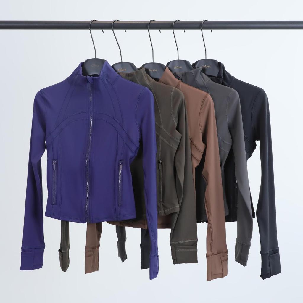 LULULACIE Women's Slim Fit Long Sleeve Sport Jacket with Stand-up Collar for Running and Yoga