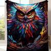 1pc Owl Print Blanket, Soft Warm Throw Blanket Nap Blanket For Couch Sofa Office Bed Camping Travel