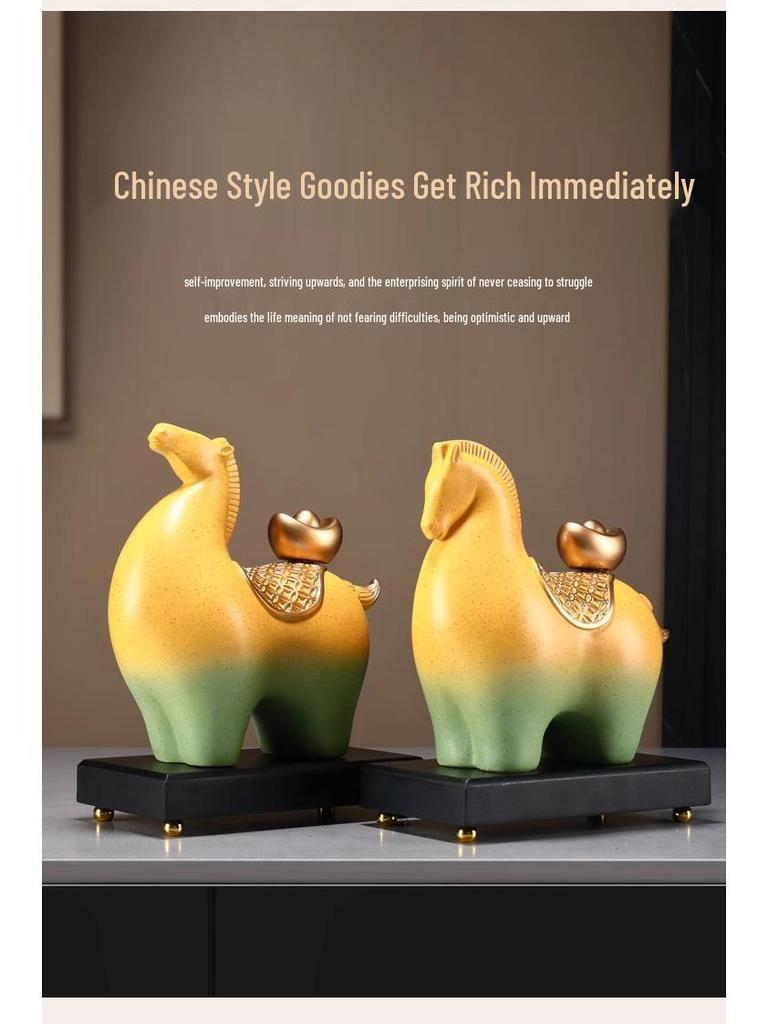 Colorful Prosperity Horse Figurine: Elegant Decor for Office, Living Room, or Hallway - Ideal Housewarming or Opening Gift