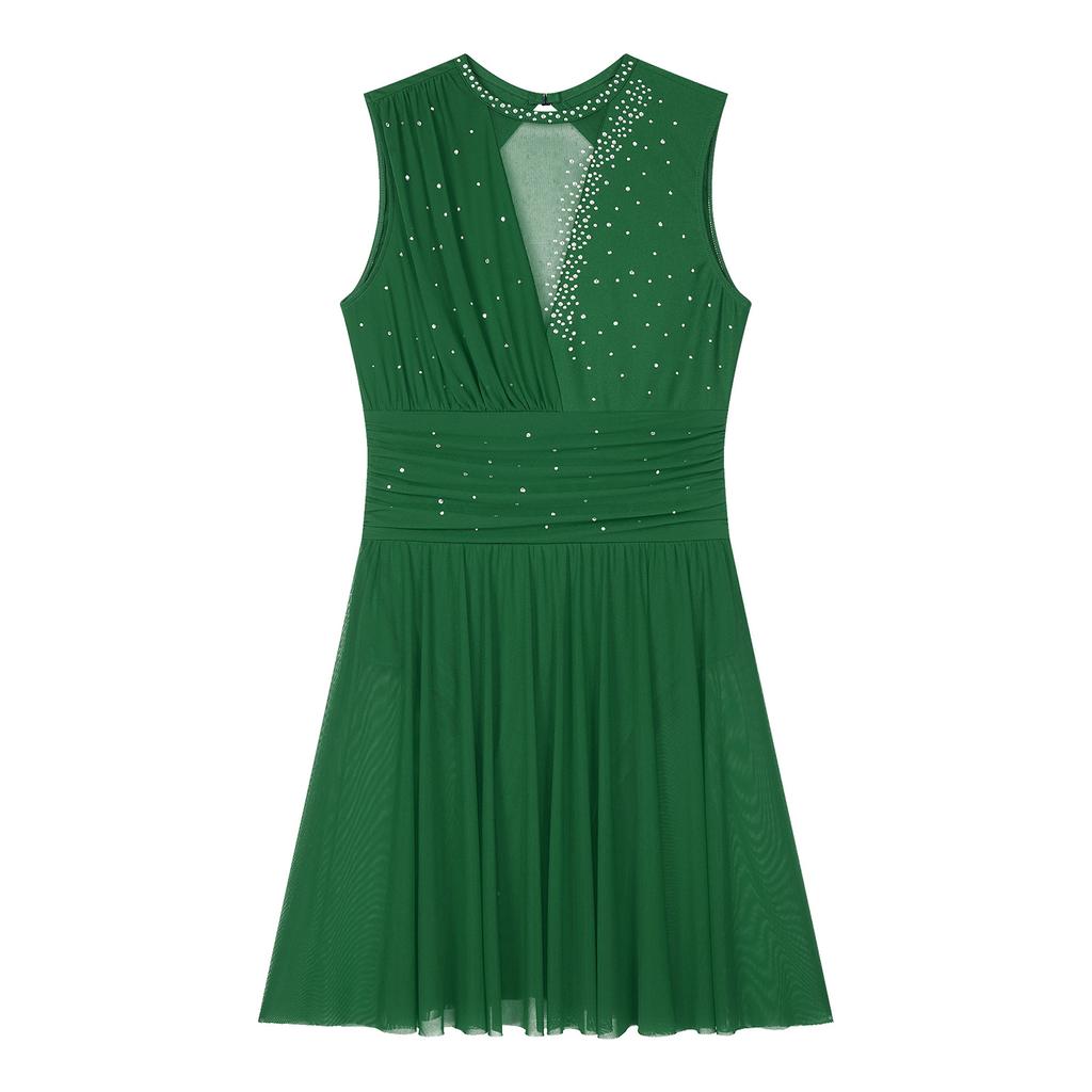 Women's Lyrical Dance Costume Rhinestones Shiny Lyrical Dress Contemporary Dance  Costumes Buy cheaply on Joom