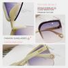 Oversized Square Sunglasses For Women With Gradient PC Lenses, Rimless Style, Side Rhinestone Accent For Driving And Daily Outdoor Wear