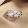 2026 Geometric Line Diamond Ring Premium Copper Inlaid Square Zircon Ring Women's Jewelry